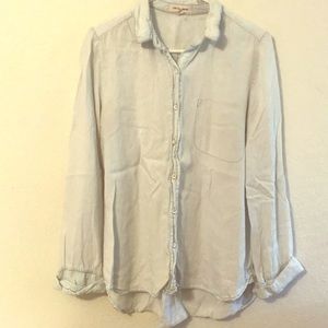 Light wash loose button down